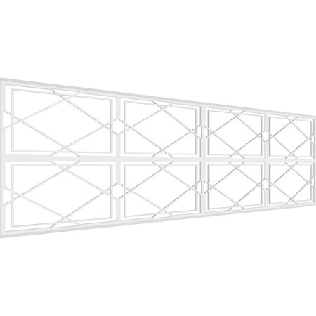 Ekena Millwork Set of Four Panels for 94 1/2"W x 28 1/4"H Kiowa Fretwork Wainscot Wall Paneling WPKP14X01X47KWA